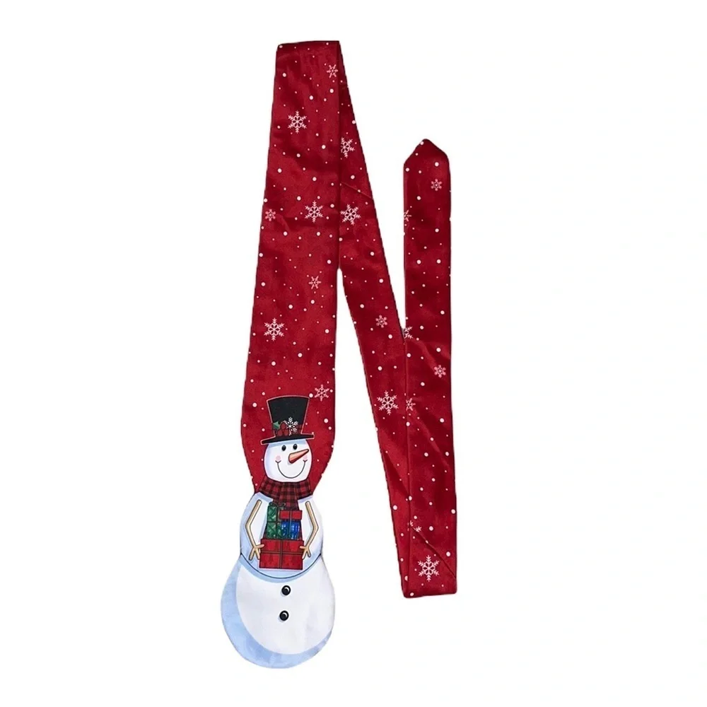 Holiday Snowman Scarf Red